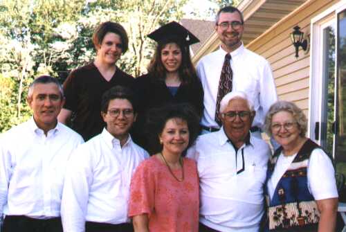Madelon (Pratt), Susan, Spencer, Stuart, Steven, Sharon (Perrin), Herbert, and Mary (Deck) Smith, June 1998