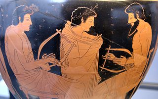 The Music Lesson an image on an Attic red-figure hydria, ca. 510 BC, Staatliche Antikensammlungen, Munich, Germany.
