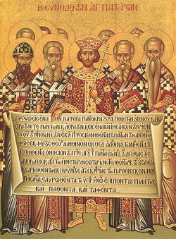 Unknown, Icon depicting the First Council of Nicaea, Sourced from http://home.scarlet.be/amdg/index.html