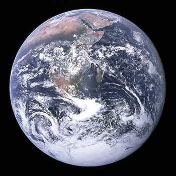 Photograph of the Earth taken on December 7, 1972, by the crew of the Apollo 17